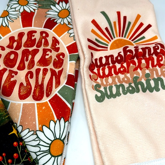 Boho Floral Kitchen Hand Towels - Picture 2 of 4